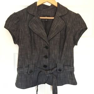 Iz Byer California Charcoal Short Sleeved Jacket